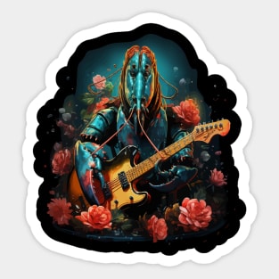Lobster Playing Guitar Sticker